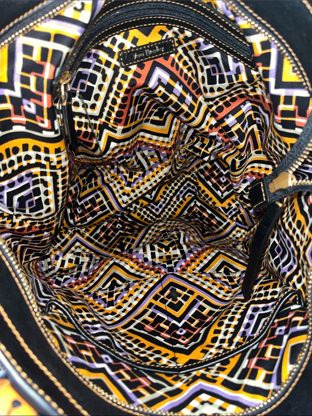 Vera Bradley Gallatin Leather Sagebrush Top Zip Handbag - Picture 5 of 6